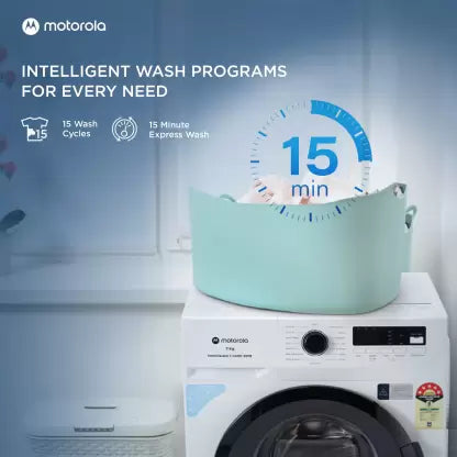 MOTOROLA 7 kg 5 Star Rating Garment Sterilization Fully Automatic Front Load Washing Machine with In-built Heater White (70FLAM5W)(OPEN BOX) MOTOROLA 7 kg 5 Star Rating Garment Sterilization Fully Automatic Front Load Washing Machine with In-built Heater White (70FLAM5W)(OPEN BOX)